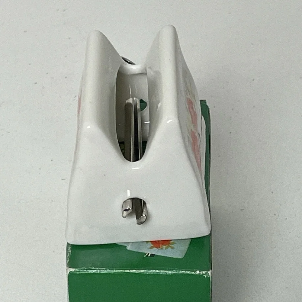Vintage Ceramic Toothpaste Tube Squeezer Floral Roller Key New in Box